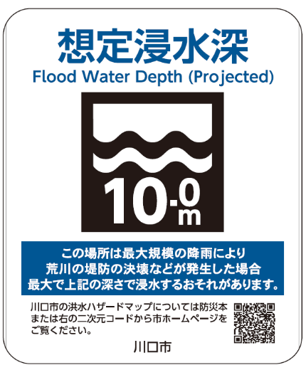 10.0m浸水深表示